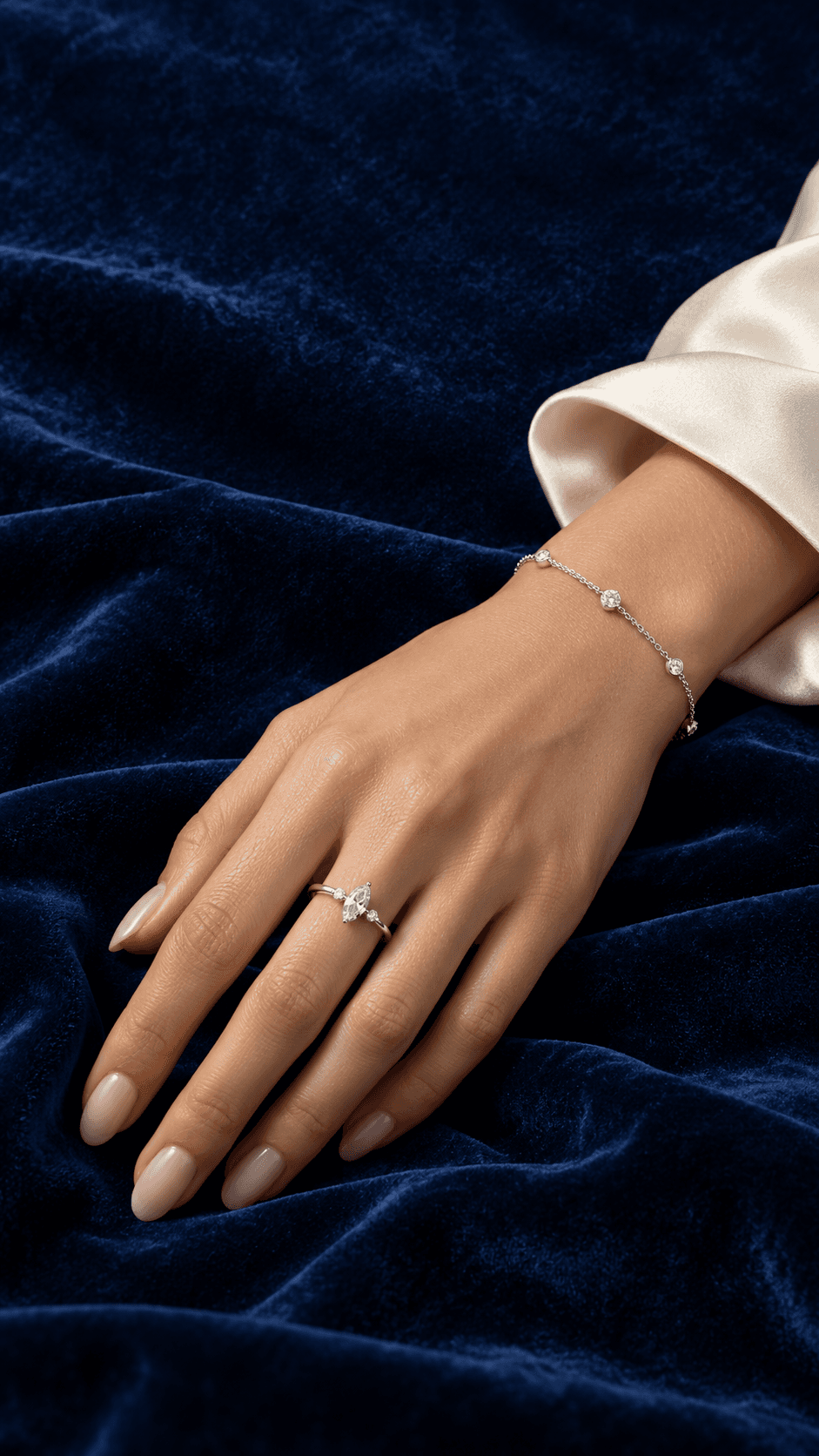 Model wearing fine 925 sterling silver jewelry from the Silver Jems house of brands